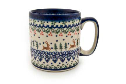 Reindeer Delight Coffee Mug Polish Pottery