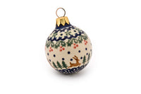 Reindeer Delight Small Christmas Ball Polish Pottery