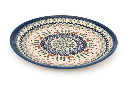 Reindeer Delight Dessert Plate Polish Pottery