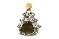 Reindeer Delight Christmas Tree Luminary Polish Pottery