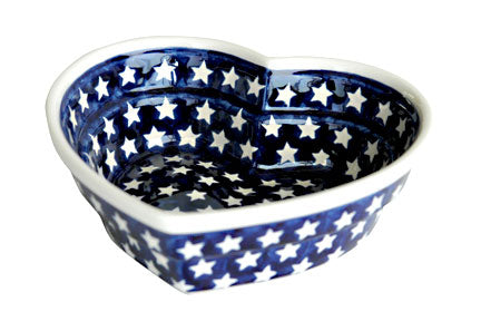 Stars Small Heart Bowl Polish Pottery