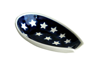 Stars Small Spoon Rest Polish Pottery