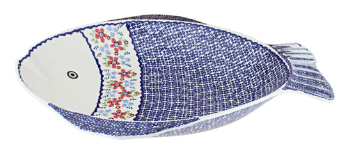 Polish Pottery Red Poppy Large Fish Platter