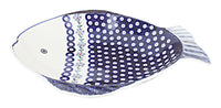 Polish Pottery Blue Violet Large Fish Platter