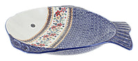 Polish Pottery Red Daisy Large Fish Platter
