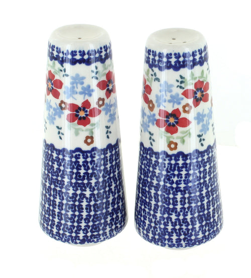 Polish Pottery Red Poppy Salt & Pepper Shakers