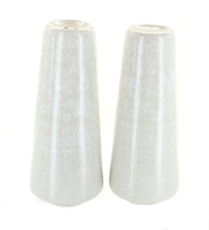 Polish Pottery White Lace Salt & Pepper Shakers