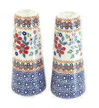 Polish Pottery Red Daisy Salt & Pepper Shakers