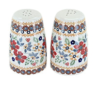 Polish Pottery Red Daisy Salt & Pepper Shaker