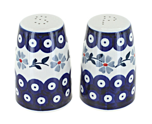 Polish Pottery Blue Violet Salt & Pepper Shaker