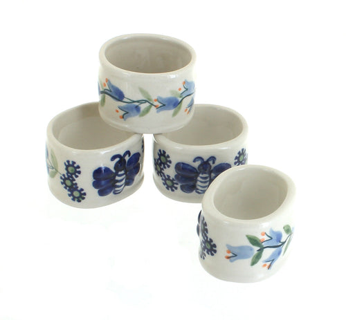 Polish Pottery Tulip Napkin Ring Set