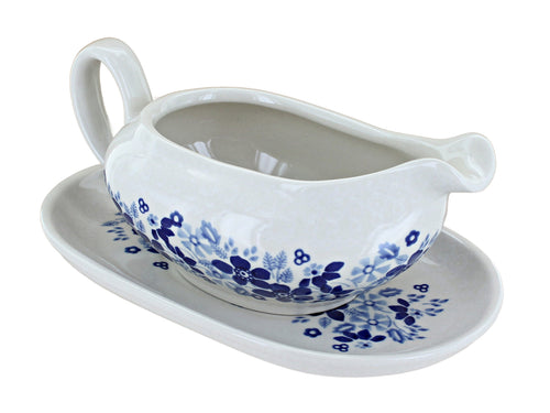 Polish Pottery Christiana Gravy Boat & Plate