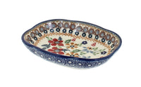 Polish Pottery Red Daisy Soap Dish