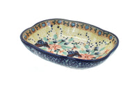 Polish Pottery Blue Butterfly Soap Dish