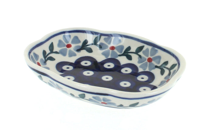 Polish Pottery Blue Violet Soap Dish