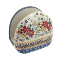 Polish Pottery Red Daisy Napkin Holder