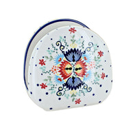 Polish Pottery Desert Flower Napkin Holder
