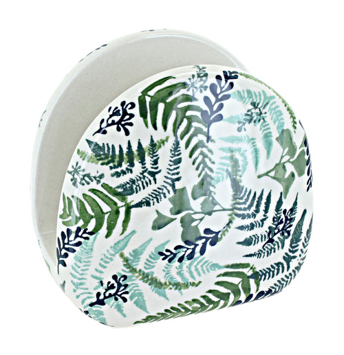 Polish Pottery Woodland Fern Napkin Holder