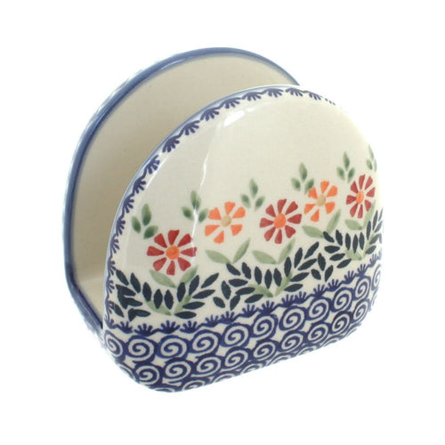Polish Pottery Garden Bouquet Napkin Holder