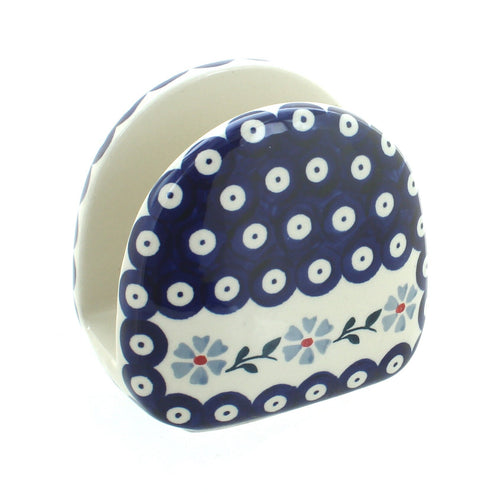 Polish Pottery Blue Violet Napkin Holder