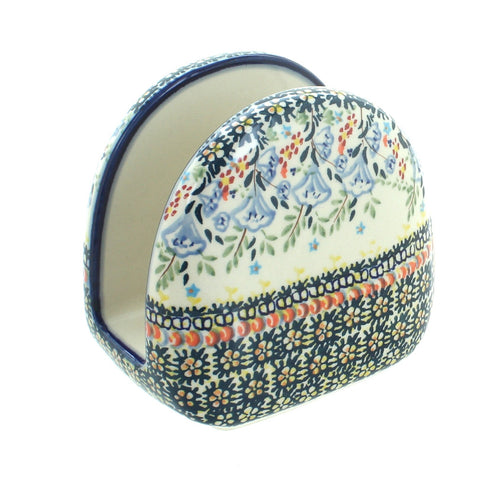 Polish Pottery Periwinkle Napkin Holder
