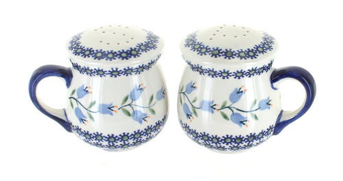 Polish Pottery Tulip Salt & Pepper Shakers with Handles