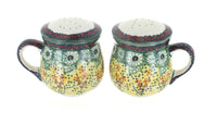 Polish Pottery Sunshine Grotto Salt & Pepper Shakers with Handles