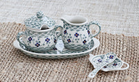 Sage Floral Teabag Holder Polish Pottery