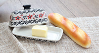 Scarlett Ivy Butter Dish Polish Pottery