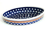 Stars & Stripes Medium Oval Baker Polish Pottery