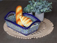 Seaside Swirl Basket With Handles Polish Pottery