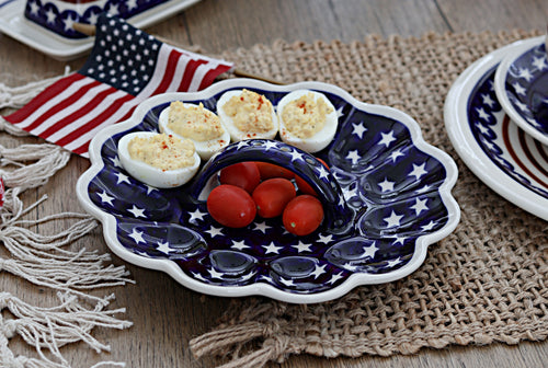 Stars Egg Plate Polish Pottery