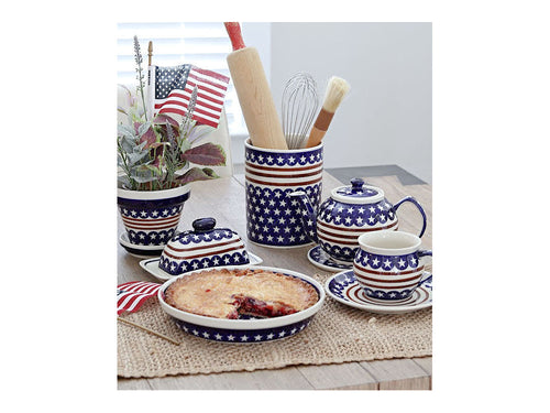 Stars & Stripes Medium Teapot Polish Pottery