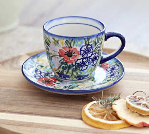 Summer Garden Cup & Saucer Polish Pottery