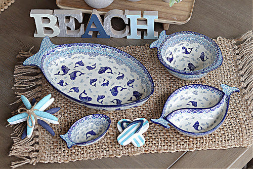 Summer Fun Fish Bowl Polish Pottery
