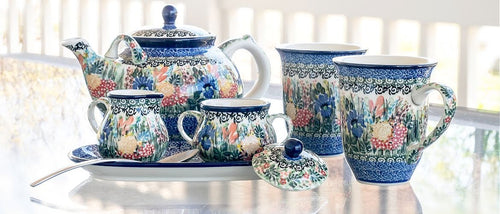 Summer Blooms Large Coffee Mug Polish Pottery