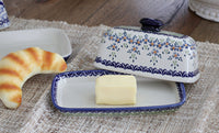 Summer Vine Butter Dish Polish Pottery
