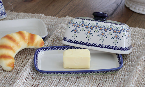 Summer Vine Butter Dish Polish Pottery