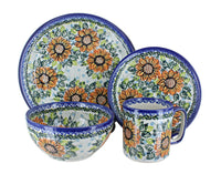 Polish Pottery Sunflower Splendor 4 PC Place Setting-Service for 1