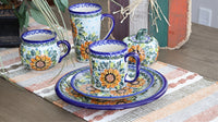 Sunflower Splendor Large Coffee Mug Polish Pottery