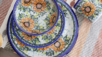 Sunflower Splendor Dinner Plate Polish Pottery