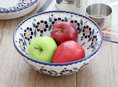 Sunflower Large Serving Bowl Polish Pottery