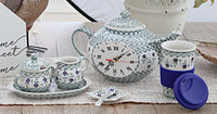 Sage Floral Sugar & Creamer with Tray Polish Pottery