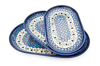 Savannah 3 Piece Oval Server Set Polish Pottery