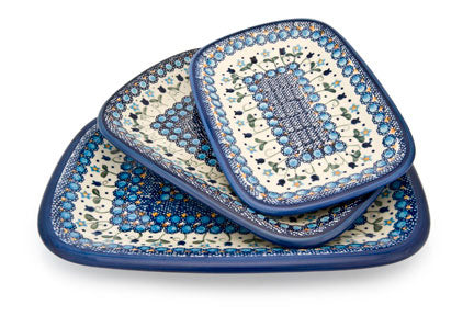 Savannah 3 Piece Rectangular Serving Set Polish Pottery