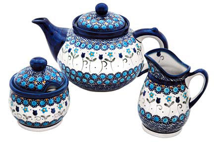 Savannah 3 Piece Tea Set Polish Pottery