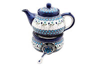 Savannah Teapot with Warmer & Candle Holder Polish Pottery