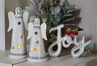 Small Dots Angel Luminary Set Polish Pottery