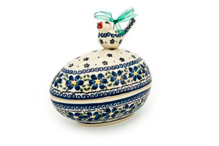 Spring Blossom Egg Box with Bird Polish Pottery
