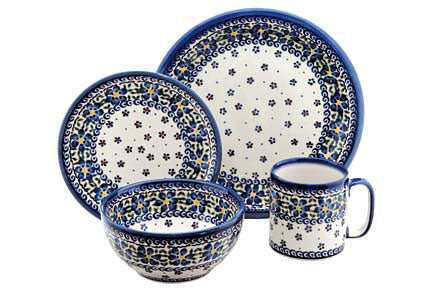 Spring Blossom 4 PC Place Setting - Service for 1 Polish Pottery